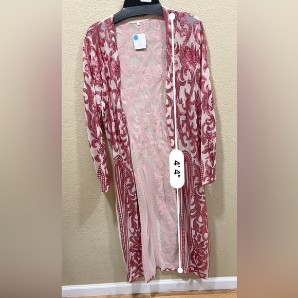Elegant Pink Sequined Duster - Picture 4 of 8